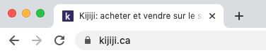 Une icône de cadenas s'affichant à côté de l'URL de l'outil