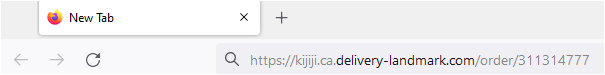 Image de l'URL de phishing dans Firefox