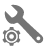Icône d'une clé et d'un engrenage